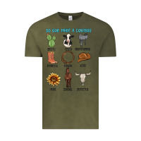 Vintage Olive so god made a cowboy Vintage Tee - MaliasSmallBusiness