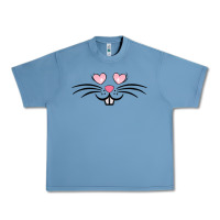 Pebble Blue bunny face easter Urban Heavy Tee - MaliasSmallBusiness