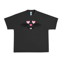 Pigment Black bunny face easter Urban Heavy Tee - MaliasSmallBusiness