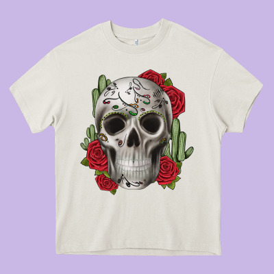 Skull Cactus Heavy Core Tee Designed By Jahusdesignshop