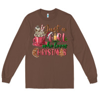 Chestnut Pink Just a girl who loves Christmas Long Sleeve Tee - NancyCooperArtShop