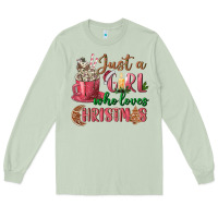 Matcha Pink Just a girl who loves Christmas Long Sleeve Tee - NancyCooperArtShop