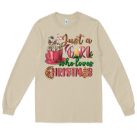 Mushroom Pink Just a girl who loves Christmas Long Sleeve Tee - NancyCooperArtShop