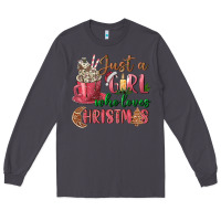 Smoke Pink Just a girl who loves Christmas Long Sleeve Tee - NancyCooperArtShop