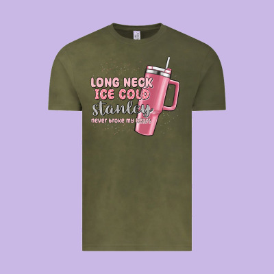 Long Neck Ice Cold Stanley Never Broke My Heart Vintage Tee Designed By Maliassmallbusiness