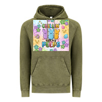 Vintage Olive chillin' with my peeps Vintage Hoodie - MaliasSmallBusiness