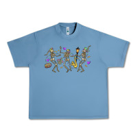 Pebble Blue dancing skeletons mardi gras Urban Heavy Tee - MaliasSmallBusiness