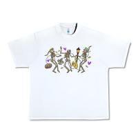 White dancing skeletons mardi gras Urban Heavy Tee - MaliasSmallBusiness