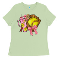 Matcha softball coquette bow Ladies Tee - JahusDesignShop
