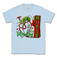 Dusty Blue grinch hand telemetry nurse Classic Tee - NancyCooperArtShop