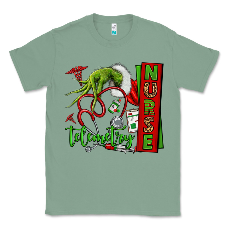 Grinch Hand Telemetry Nurse Classic Tee by NancyCooperArtShop | Teevron