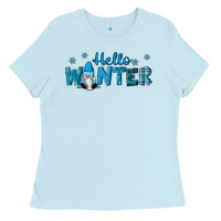 Baby Blue hello winter gnomes Ladies Tee - RanaPortraitStore