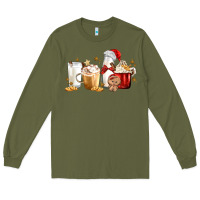 Army Green Christmas Milk and Cookie Latte Coffee Cups Long Sleeve Tee - MaliasSmallBusiness