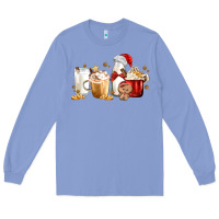 Colony Blue Christmas Milk and Cookie Latte Coffee Cups Long Sleeve Tee - MaliasSmallBusiness