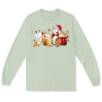 Matcha Christmas Milk and Cookie Latte Coffee Cups Long Sleeve Tee - MaliasSmallBusiness