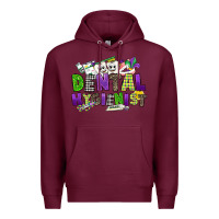 Burgundy dental hygienest mardi gras Premium Hoodie - CowGirlArtShop