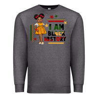 Charcoal Heather i am black history black girl peekaboo juneteenth Premium Sweatshirt - CowGirlArtShop