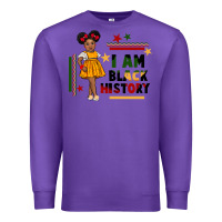 Purple i am black history black girl peekaboo juneteenth Premium Sweatshirt - CowGirlArtShop