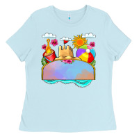 Baby Blue custom name summer beach toys Ladies Tee - JahusDesignShop