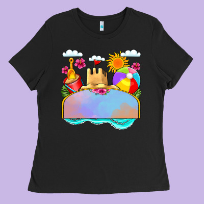 Custom Name Summer Beach Toys Ladies Tee Designed By Jahusdesignshop