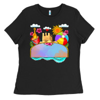 Black custom name summer beach toys Ladies Tee - JahusDesignShop