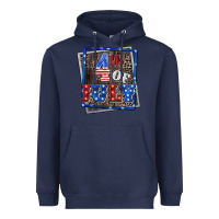Navy 4th of july Heavyweight Hoodie - CowGirlArtShop
