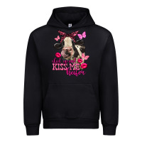 Black Valentine's Day Shut Up And Kiss Me Heifer Holstein Cow Urban Hoodie - FaDigitalArtStudio