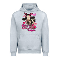 Heather Grey Valentine's Day Shut Up And Kiss Me Heifer Holstein Cow Urban Hoodie - FaDigitalArtStudio