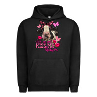 Pigment Black Valentine's Day Shut Up And Kiss Me Heifer Holstein Cow Urban Hoodie - FaDigitalArtStudio