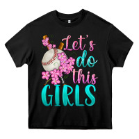Black let's do this girls baseball Heavy Core Tee - BundleAndBundleShop