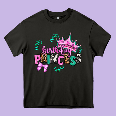 Birthday Princess Heavy Core Tee Designed By Adodesignshop