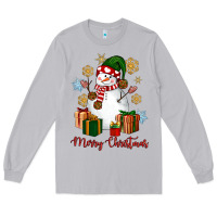 Moon Dust Snowman Merry Christmas Long Sleeve Tee - NancyCooperArtShop