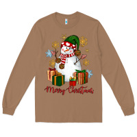 Toasted Coconut Snowman Merry Christmas Long Sleeve Tee - NancyCooperArtShop