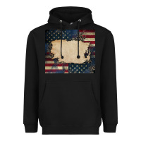 Black American flag add your text Heavyweight Hoodie - CowGirlArtShop