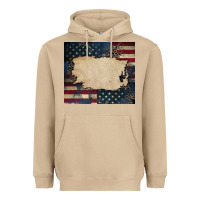 Mushroom American flag add your text Heavyweight Hoodie - CowGirlArtShop