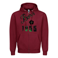 Burgundy Born In 1955 Zipper Hoodie - Bettercallsaul