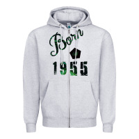Heather Grey Born In 1955 Zipper Hoodie - Bettercallsaul