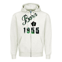 Oatmeal Heather Born In 1955 Zipper Hoodie - Bettercallsaul