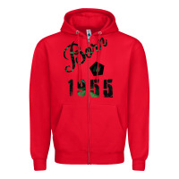 Red Born In 1955 Zipper Hoodie - Bettercallsaul