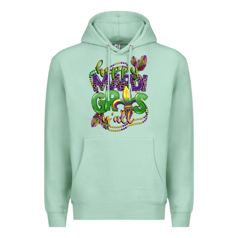 Happy Mardi Gras Yall Premium Hoodie by CowGirlArtShop | Teevron