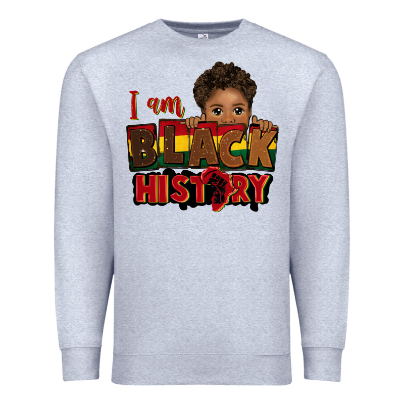 I Am Black History Black Boy Peekaboo Juneteenth Premium Sweatshirt by CowGirlArtShop | Teevron