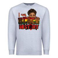 Heather Grey i am black history black boy peekaboo juneteenth Premium Sweatshirt - CowGirlArtShop