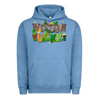 Pigment Pebble Blue Western Lucky Urban Hoodie - FaDigitalArtStudio