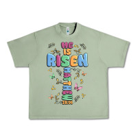 Oil Green he is risen cross Urban Heavy Tee - MaliasSmallBusiness