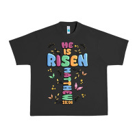 Pigment Black he is risen cross Urban Heavy Tee - MaliasSmallBusiness