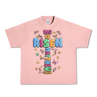 Salmon he is risen cross Urban Heavy Tee - MaliasSmallBusiness