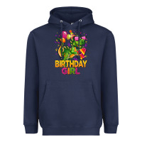 Navy 4th birthday girl t rex pink Heavyweight Hoodie - CowGirlArtShop