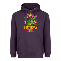 Plum 4th birthday girl t rex pink Heavyweight Hoodie - CowGirlArtShop