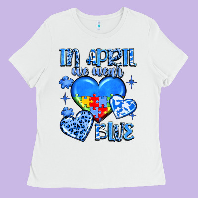 In April We Wear Blue Ladies Tee Designed By Jahusdesignshop
