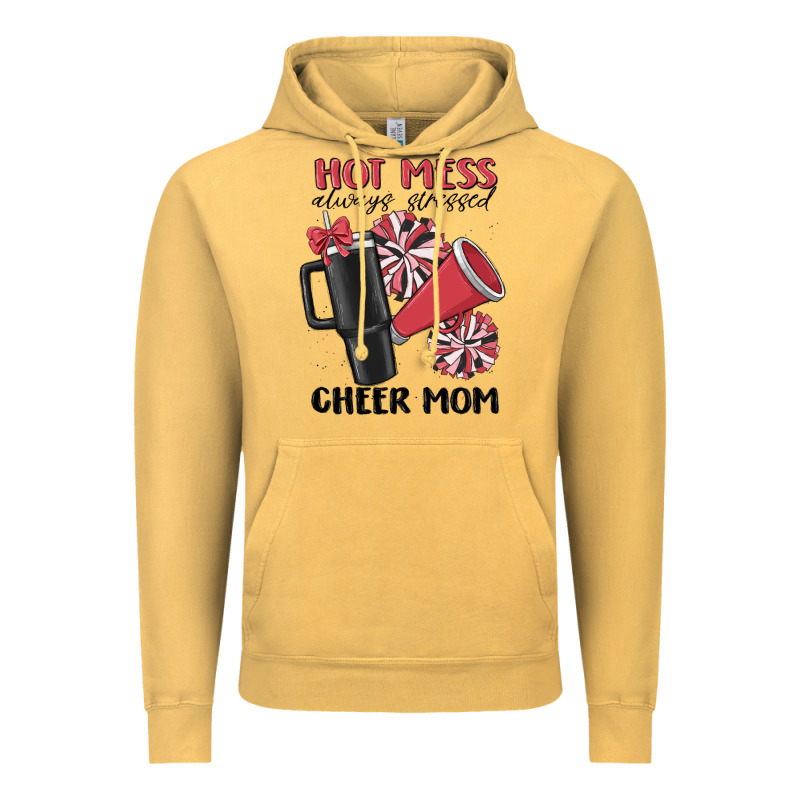 Hot Mess Always Stressed Cheer Mom Vintage Hoodie by MaliasSmallBusiness | Teevron